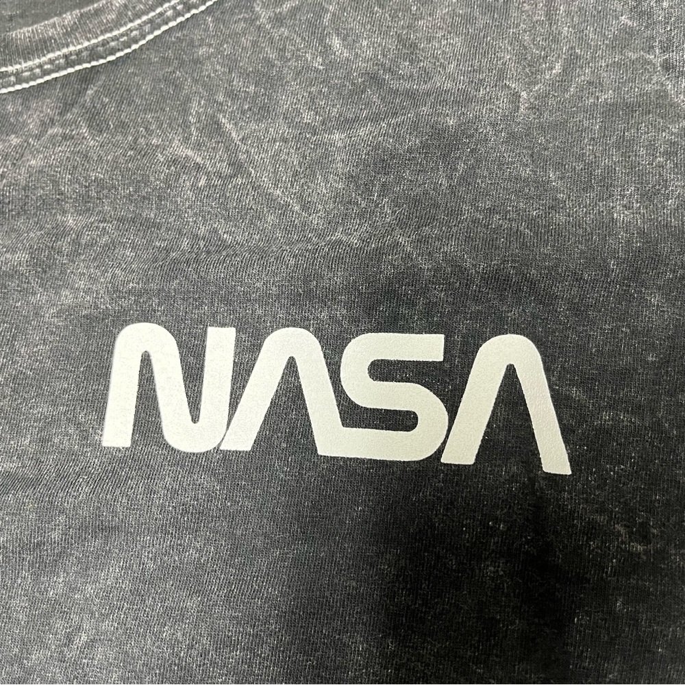 Fifth Sun Nasa Shirt American Flag Raw Hem Stone Wash Graphic Tee Women’s Large - Picture 3 of 8